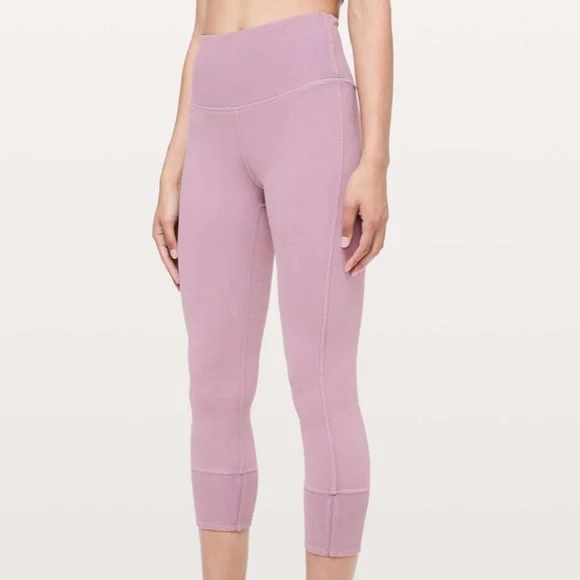 Lululemon Wunder Under Crop 23" Ribbed Leggings (Washed Antoinette Color) - Picture 1 of 12